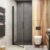 90x200cm Schwarz Duschtür Duschkabine Nischentür Produktbild-Vorschau 2