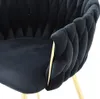 Set von 6 Stühlen mit Armlehnen aus Velours und goldenem Produktbild-Vorschau 6
