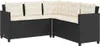 vidaXL Gartensofa in L-Form mit Tisch und Kissen Schwarz Produktbild-Vorschau 4
