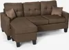 Modernes 3-Sitzer Ecksofa Pouf 2 Kissen Wohnzimmer Remissus Produktbild-Vorschau 3