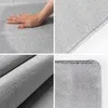 A collage of four images showing a hand touching a soft, textured surface, close-ups of the texture and edge of a rug, and a side view of a rolled-up rug. Podgląd zdjęcia produktu