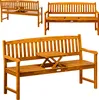 Casaria Banc de jardin en bois d'eucalyptus 3 personnes Voir les images du produit 1