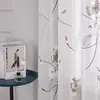 A close-up of a sheer curtain with a floral pattern, next to a stack of books and a small diffuser. Produktbild-Vorschau