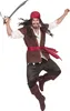 Costume da pirata malvagio bucaniere marrone-bianco-rosso - Anteprima dell’immagine prodotto 2