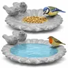 2er Set Vogeltränke „Sonnenblume“ aus Zement – Vogelbad & Produktbild-Vorschau 1