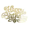 Tortenaufsatz Happy Birthday gold mit 5 Herzen Produktbild-Vorschau 4