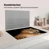 KitchenYeah© Herdabdeckplatte Tiger - Gähnen - Schwarz , Produktbild-Vorschau 3