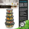 Arendo Salatschüssel 5er Set mit Deckel, Glasschüssel 1L, Produktbild-Vorschau 5