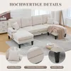 Wohnlandschaft Beige U Form Sofa Grosses 4 Sitzer Couch mit Produktbild-Vorschau 4