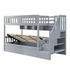 A gray bunk bed with stairs and storage compartments. Náhled obrázku produktu