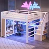 Merax Gaming Hochbett 160x200 cm, Metall Etagenbett Mit Produktbild-Vorschau 3