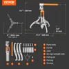 A diagram and image of a hydraulic gear puller with dimensions and labeled parts. Náhled obrázku produktu