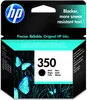 The image shows the packaging of an HP 350 Black Original Ink Cartridge, featuring butterflies and grass. Anteprima dell’immagine prodotto