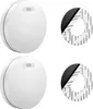Two white smoke detectors and two adhesive mounting pads are shown against a white background. Produktbild-Vorschau