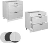 Mobiletto base per cucina Vicco Fame-Line Bianco rustico 80 Anteprima dell’immagine prodotto 5