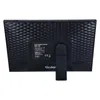 The back of a black digital photo frame with a textured pattern and a built-in stand. Produktbild-Vorschau