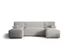 Ecksofa Alvito U, Farbe: Elfenbein. Material: Bouclé. A: B: Produktbild-Vorschau 4