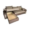 A sectional sofa with its sleeping compartment extended, showing the storage space underneath. Náhľad obrázku produktu