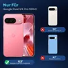 A marketing image showing a pink phone case and screen protectors for Google Pixel phones, with compatibility information. Produktbild-Vorschau