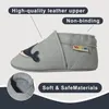YALION Lauflernschuhe Baby Leder Krabbelschuhe Wal Hellgrau Produktbild-Vorschau 5