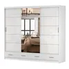 Schwebetürenschrank Kleiderschrank Schrank 250 cm Weiß/Weiß Produktbild-Vorschau 2