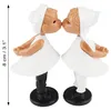 Magnetische Kusspuppen Hochzeit schwarz weiß küssendes Paar Produktbild-Vorschau 5