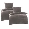 Two duvet covers and pillowcases with a ribbed texture, displayed on a white background. Produktbild-Vorschau