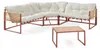 Loungeset 'Karg' Sofa mit Couchtisch Kissen Rattanoptik Rot Produktbild-Vorschau 3
