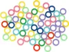 A collection of colorful counting rings scattered on a white background. Produktbild-Vorschau