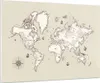 Bilder auf glas - Karte Welt Klassiker Kontinente - Produktbild-Vorschau 1
