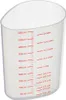 A clear, well-lit studio shot of a transparent measuring cup with red markings for milliliters and cups. Anteprima dell’immagine prodotto