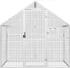vidaXL Woliera srebrna 179x100x185 cm aluminium Podgląd zdjęcia produktu 3