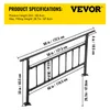 A diagram showing the dimensions of a black metal stair railing. Anteprima dell’immagine prodotto