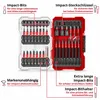 A set of impact bits and sockets displayed in their open cases, with descriptive text highlighting features. Náhled obrázku produktu