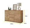 Comodà da 120 cm in rovere Wotan, 3 cassetti, 2 ante, 2 Anteprima dell’immagine prodotto 2