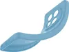 A light blue phone case is shown against a white background, bent to show its flexibility. Produktbild-Vorschau
