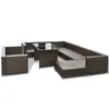 vidaXL 10-tlg. Garten-Lounge-Set mit Auflagen Poly Rattan Produktbild-Vorschau 4