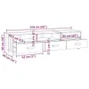 TV-Schrank HAMAR Hellgrau 158x40x40 cm Massivholz Kiefer Produktbild-Vorschau 8