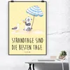 Mr. & Mrs. Panda Bild Sommer Strandtage DIN A0 - Gelb Produktbild-Vorschau 2