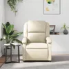 A cream-colored recliner chair is shown in a room with plants and artwork. Voir les images du produit