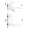 Technical drawing of a faucet with dimensions. Náhľad obrázku produktu