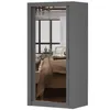 Kleiderschrank Schwebetürenschrank Schrank 100cm Grau/Grau Produktbild-Vorschau 2