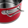 Close-up view of a red pot handle and rim. Anteprima dell’immagine prodotto