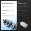 A comparison image showing the advantages of a brushless motor over a brushed motor, with technical diagrams and text descriptions. Produktbild-Vorschau