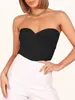 ASKSA Damen Tube Top Y2K Gerippt Knit Tops Twist Knot Produktbild-Vorschau 5
