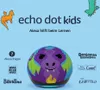 A marketing image for the Amazon Echo Dot Kids featuring a dragon design, with text and logos of children's media. Produktbild-Vorschau