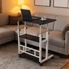 Rolltisch für Bett, Sofa, Rolltisch mit 2 Regalen, Mobiler Produktbild-Vorschau 6