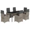 The Living Store 7-tlg. Garten-Essgruppe mit Kissen Grau Produktbild-Vorschau 2