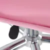 A close-up shot of the base of a pink office chair, showing the lever mechanism and chrome legs. Produktbild-Vorschau