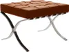 360Home Vintage Sessel aus echtleder Hocker Matt-braun Produktbild-Vorschau 1